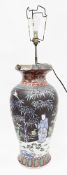 Large Japanese late Meiji period (1868-1912) inverted baluster vase, iron red character marks to