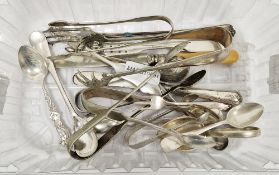 Three white metal butter knives, marked 925 Peru, a Canadian spoon marked Sterling, engraved Jasper,