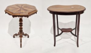 Victorian parquetry inlaid octagonal-topped tripod occasional table, 73cm high x 50cm wide