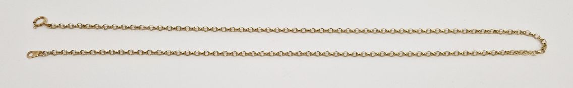 9ct gold chain, stamped 9K and clasp hallmarked 375, London, makers marks TK, 5.07 grams, 46 cm long