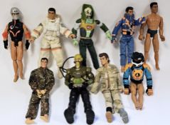 Large quantity of Action Man Figures and accessories to include buggie, Strike Force Motorbike,