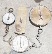 Collection of early to mid-20th century scales including Salter 300lb x 1lb spring balance scales,