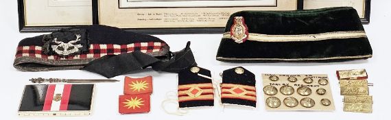 Collection of military uniforms, accessories, mainly relating to Malaya, including an Aertex bush