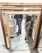 Three large modern pine framed mirrors, largest 137cm x 103cm