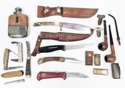 Mixed lot of collectables including smoking pipes, smoking pipe case, two hedgehog pipe cleaners,