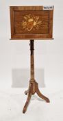 Salvi Harps walnut sheet music stand in the 18th century manner, the back panel inlaid with a