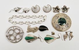 Scottish silver Iona brooch of circular form with pierced Celtic decoration and central moss