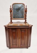 19th century mahogany corner cupboard enclosed by pair panel doors, floor-standing, 80cm high x 90cm