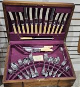 Early 20th century Turner ' Romney ' cutlery table, the hinged lidded opening to an interior