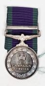 Elizabeth II General Service medal with ribbon and Northern Ireland clasp, awarded to Captain C J