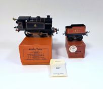 Hornby 0 gauge 41021 No.40 clockwork 0-4-0 BR locomotive 3 82011 and 42010 M1 Tender 3435 (both