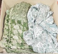 Blue and silver-coloured thread embroidered kaftan, loop and button fastening all down the front