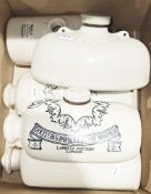 Two Doulton Improved stoneware footwarmers, largest 28cm long and five other late 19th/early 20th