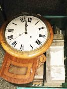 Collection of mixed items including clocks for repair, books on clocks, pressure relief valve