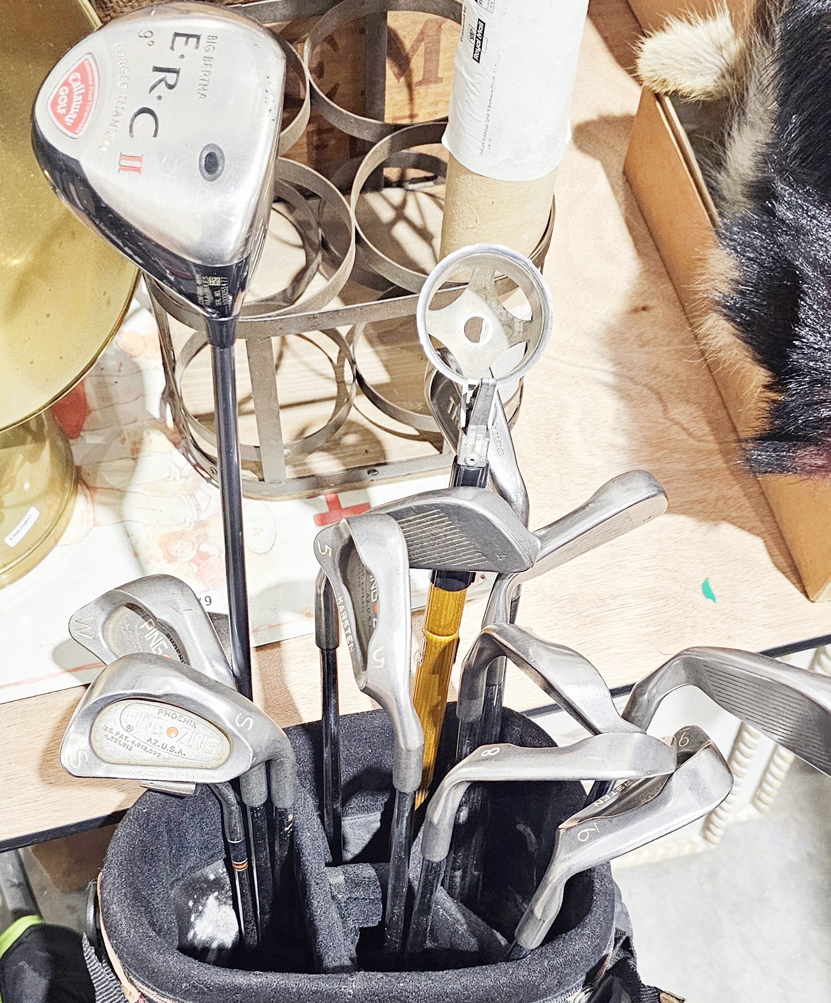 Golf clubs including nine Ping Zing irons together with two other irons, an ERCII Big Bertha wood, a - Image 2 of 2