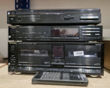 Technics hifi system comprising a DC Servo automatic turntable system, SL-J110R, a stereo double