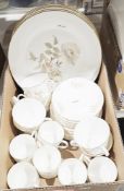 Royal Doulton Yorkshire Rose part tea and dinner service including teapot, lidded tureens, cups,