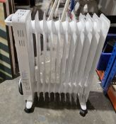 Electric white oil filled portable heater, 63cm high