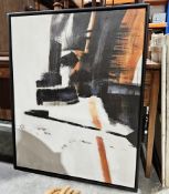 The Quintessa Art Collection Limited Oil on canvas 'Dafford Lounge', abstract composition, framed,