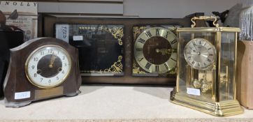 Pair of table lamps with glass shades and fringes, various silver plate including a candelabrum,