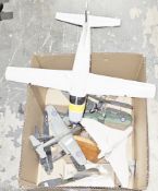 Collection of model aeroplanes including Corgi swordfish and constructed model kits together with
