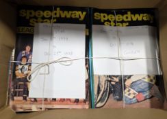 Large quantity of Speedway magazines in seven boxes, dating from 1949, various complete sets,