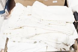 Assorted bed and table linen to include pillow cases, duvet covers, etc (2 boxes)