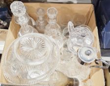 Collection of cut, moulded and other glass including a Bohemian crystal boxed set of six wine
