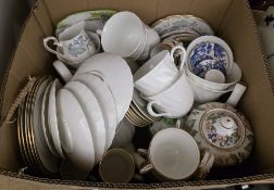 Large collection of ceramics including a Crown Derby chinoiserie-style vase, Royal Doulton