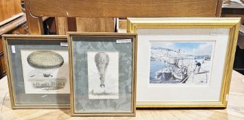 Collection of watercolours and prints including a pair of limited edition Ted Dyer signed prints,