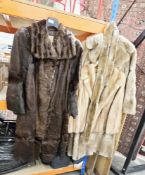 Short mink jacket, a vintage fur coat labelled Made Especially for Cavendish House with tie belt and