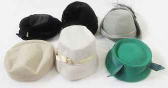 Quantity of vintage hats to include felt, wool, etc. (1 box), large quantity of ladies gloves to