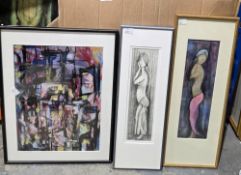 Collection of 15 pictures being oils, watercolours and mixed medias, subjects including still