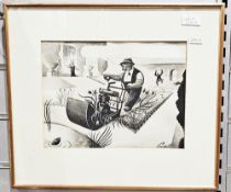 Francis Coudrill (1913-1989) Ink and wash, heightened with white Humorous cartoon depicting a