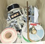 Collection of electrical units, reels of cable, copper piping and other electrical parts (please