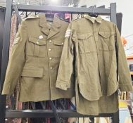 British army jacket and a British wool army shirt, labelled WLB, size 2 1950 (2) (please note VAT