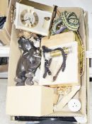 Mixed lot of collectable items including games, a Japanese lacquered box, a matchstick model of a