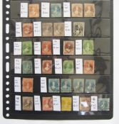 New Zealand stamps: QV ‘Chalon Heads’ (26), 1857 imperforate to 1871 perforate issues to 1s