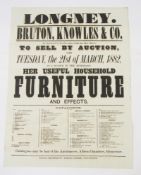 Thirteen various Victorian auction posters, Gloucestershire-related, to include agricultural