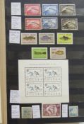 World stamps: Green A4 stock-book, part filled with less common issues including sets, mini-sheets