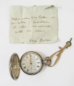 George III silver pair-cased watch, key winding with subsidiary dial, London 1814, inscribed AG with
