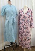 Various mid-century 1940's/50's dresses to include turquoise cotton, embroidered in similar colours,