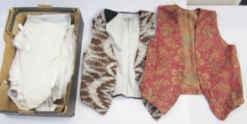 Gentlemen's evening wear - to include a brocade waistcoat labelled Billings & Edmunds Ltd 4
