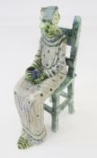 Amanda Popham, earthenware crocodile and chair, 
