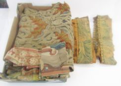 Box of Arts & Crafts tapestry and woven fragments - please see images