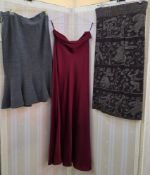 Vivienne Westwood 'Anglomania' black knitted maxi skirt with gold thread detail, ribbed waistline,