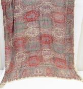 Printed paisley shawl, very fine cotton, some damage, circa 1920's