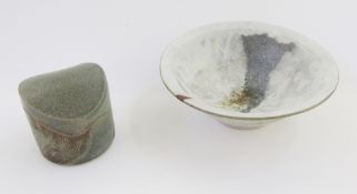 Anthony Bernulf Hodge (1949-2009) (Tony Hodge) studio stoneware bowl with grey, blue and brown