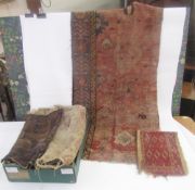 Antique Anatolian rug, 19th century rug fragments, part Turkish saddle bags, etc. - please see