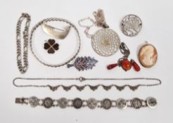 Shetland silver Quendale beast brooch stamped SS, Scandinavian silver brooch in the form of a Viking